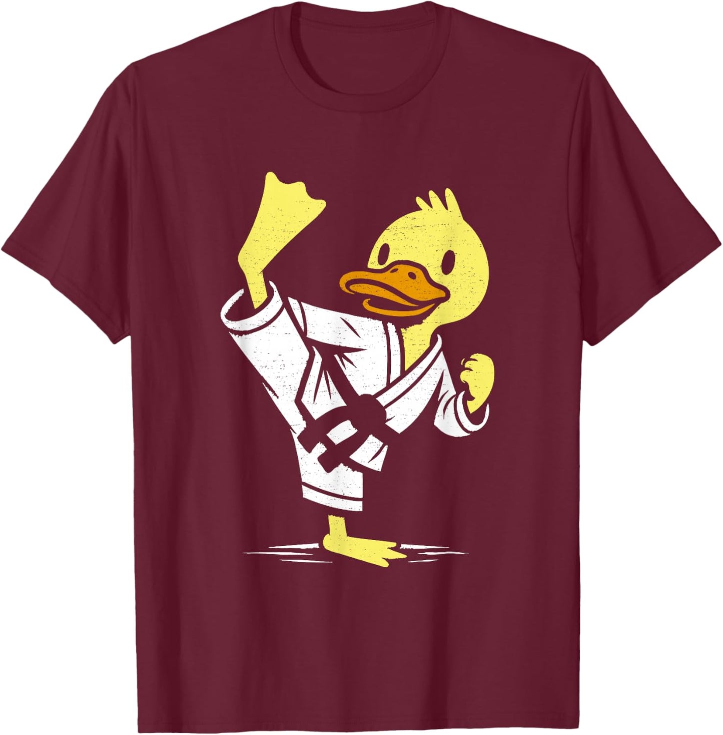 Rubber Karate Duck For Duck Lovers , Black, S T-Shirt - T-Shirt | Maroon