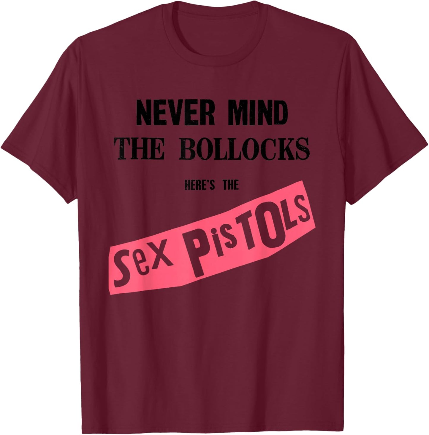 Sex Pistols Official Never Mind The Bollocks Pink T-Shirt - T-Shirt | Maroon