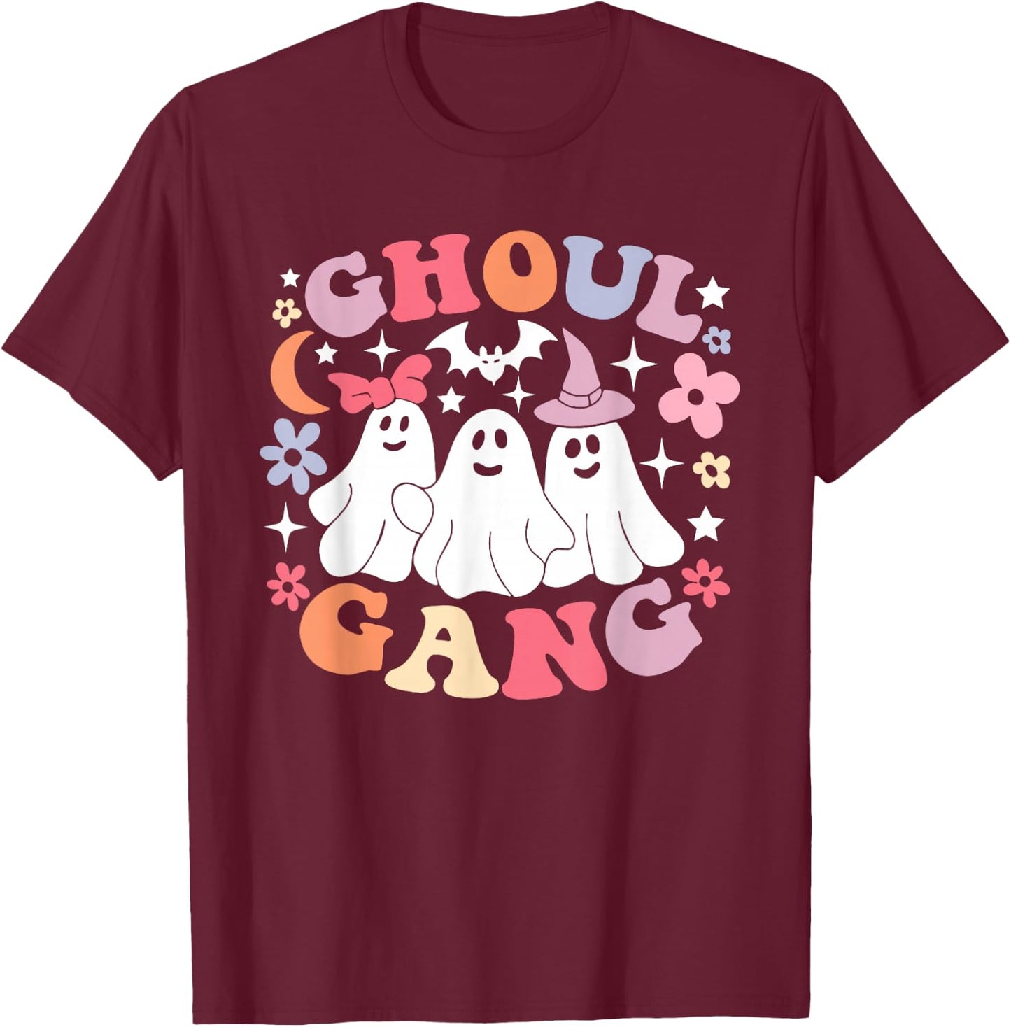 Ghoul Gang Shirt Funny Ghost Halloween Men Women Kids T-Shirt - T-Shirt | Maroon