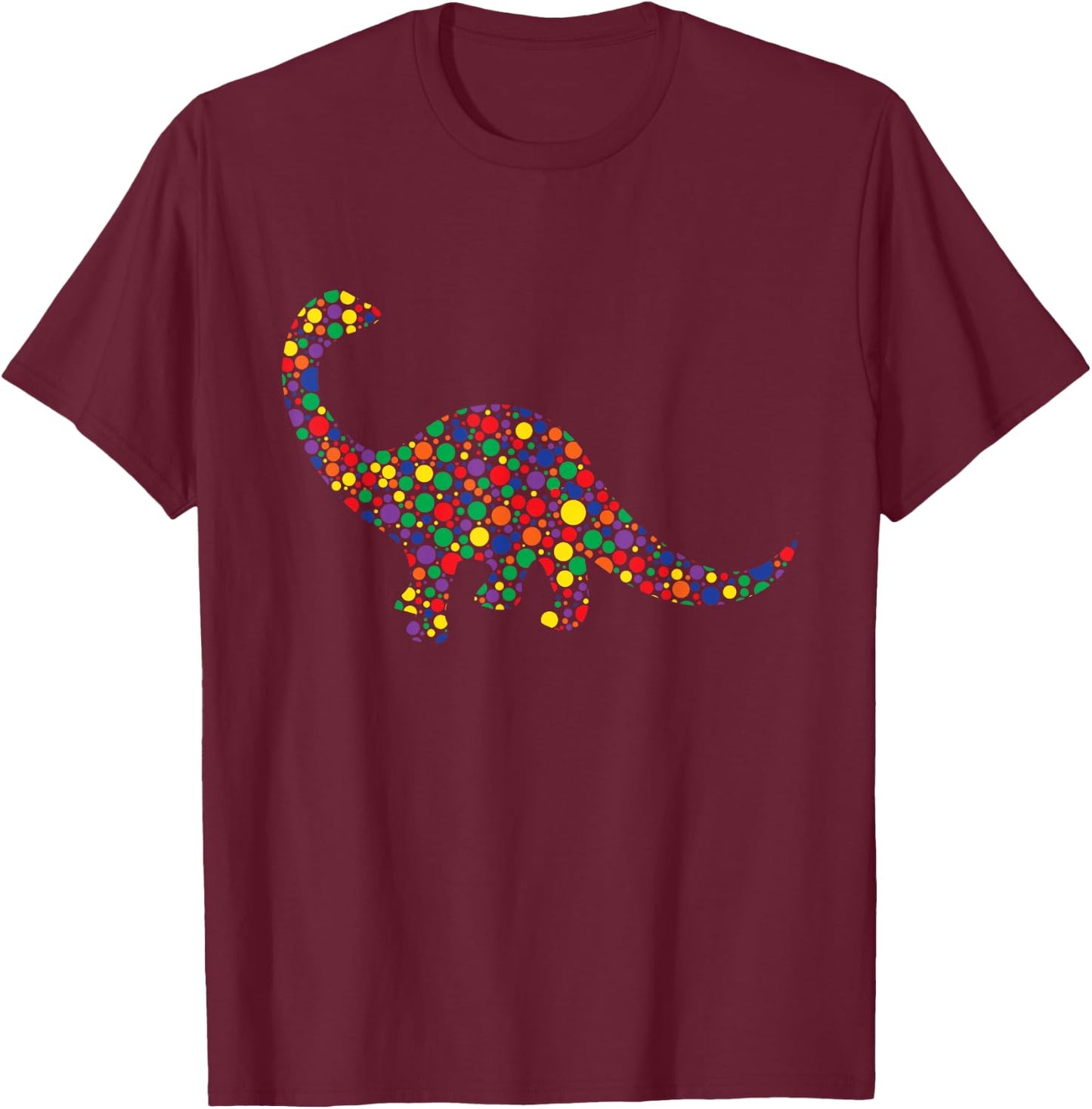 Polka Dot Brontosaurus, Retro Vintage Dinosaur Boys T-Shirt - T-Shirt | Maroon