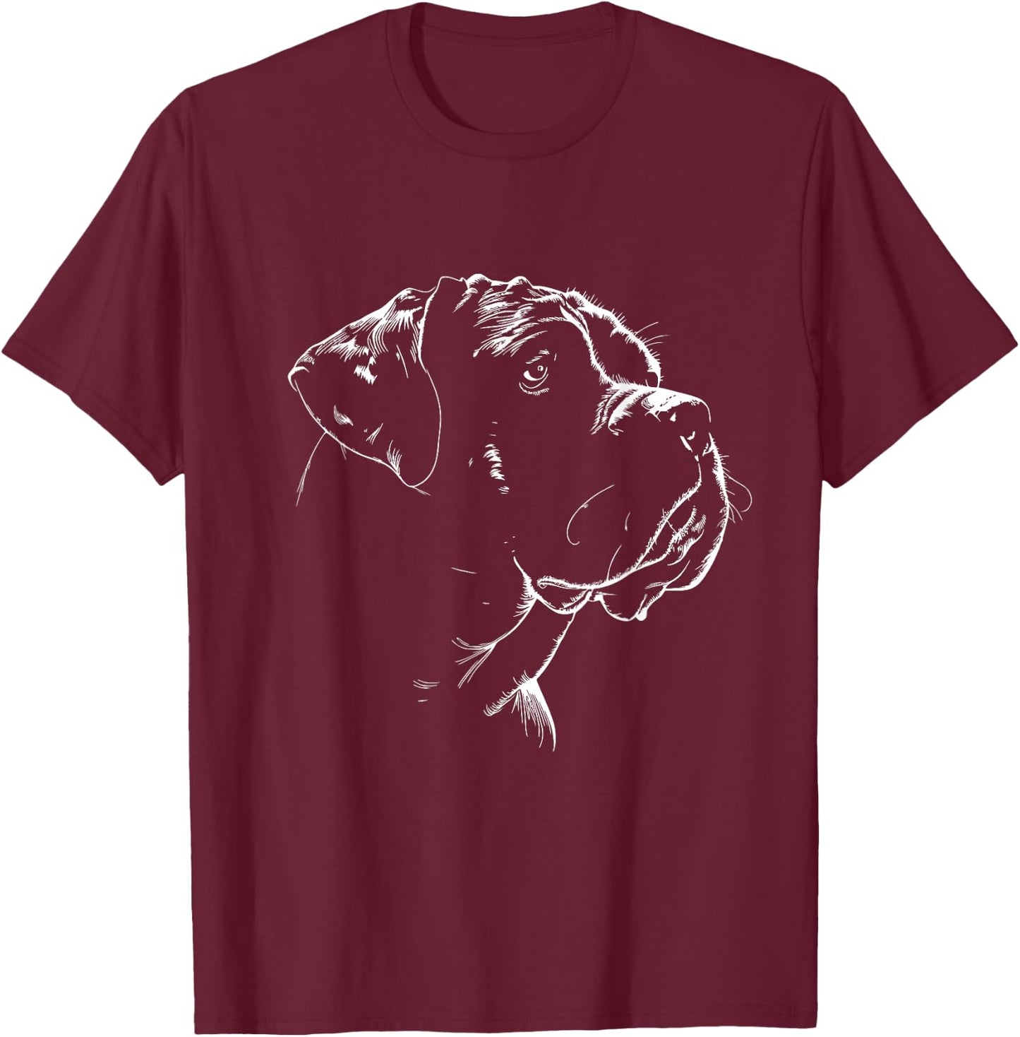 English Mastiff Face Dog Graphic Design T-Shirt - T-Shirt | Maroon