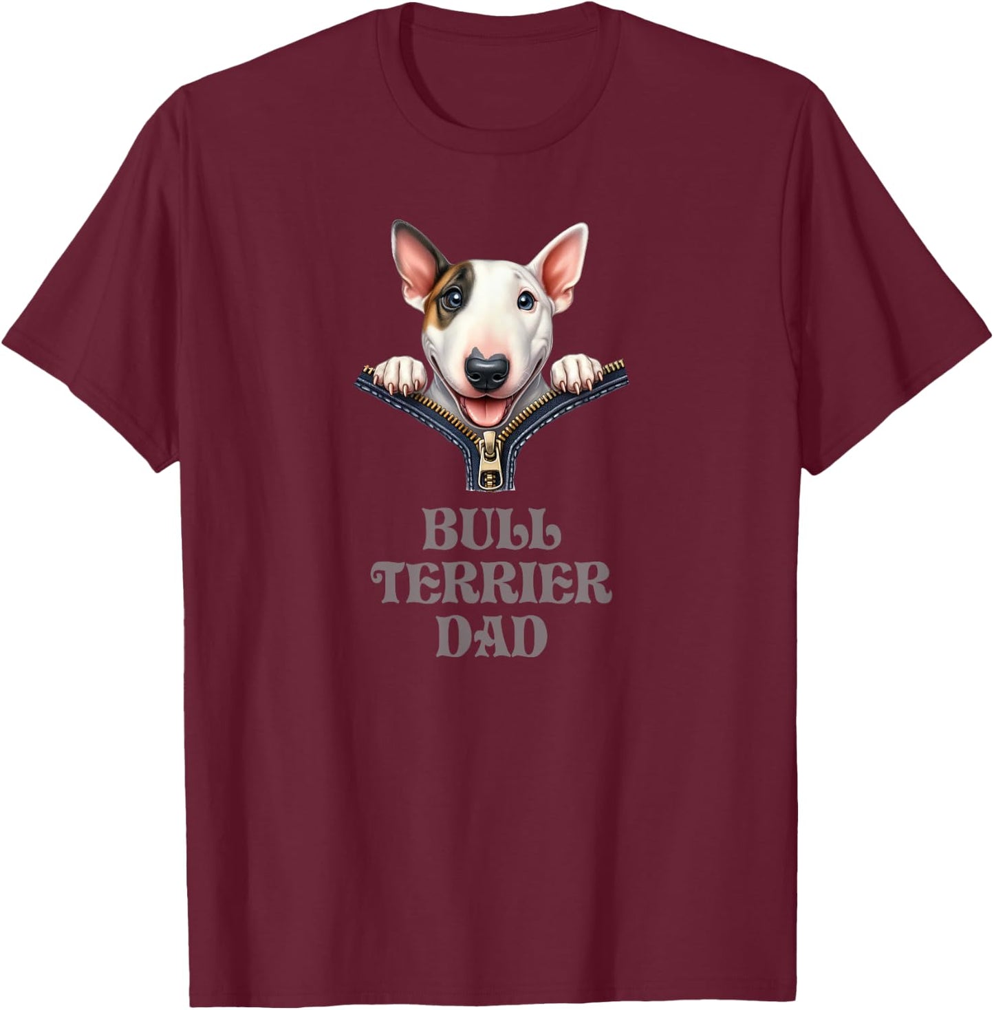 Bull Terrier Dad T-Shirt - T-Shirt | Maroon