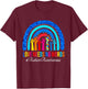 Love Needs No Words Autism Awareness Leopard Rainbow Teacher T-Shirt - T-Shirt | Maroon