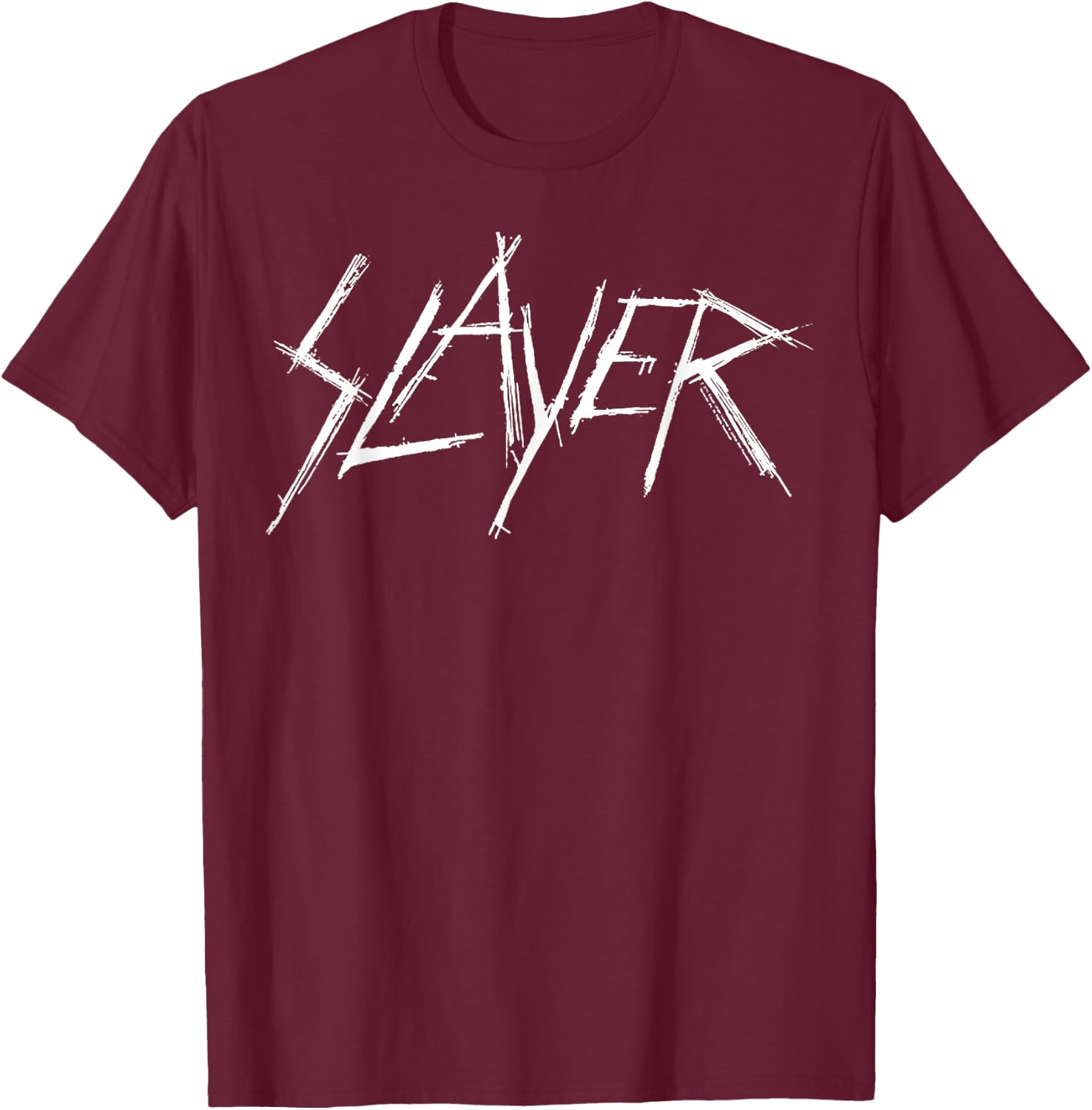 Slayer Scratchy Logo , black T-Shirt - T-Shirt | Maroon
