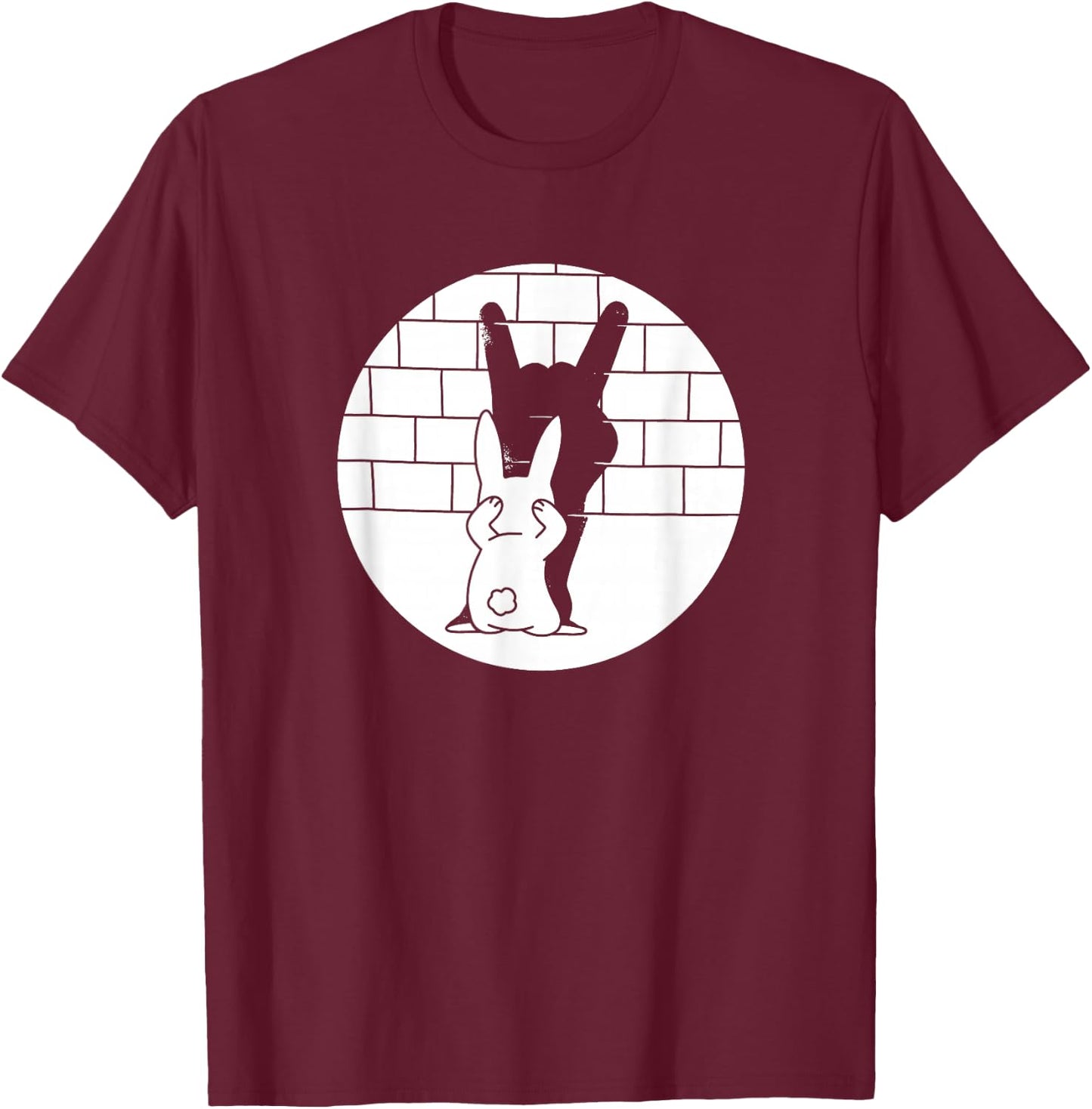 Funny Easter Bunny Heavy Metal Fan Rock Festival Rabbit T-Shirt - T-Shirt | Maroon