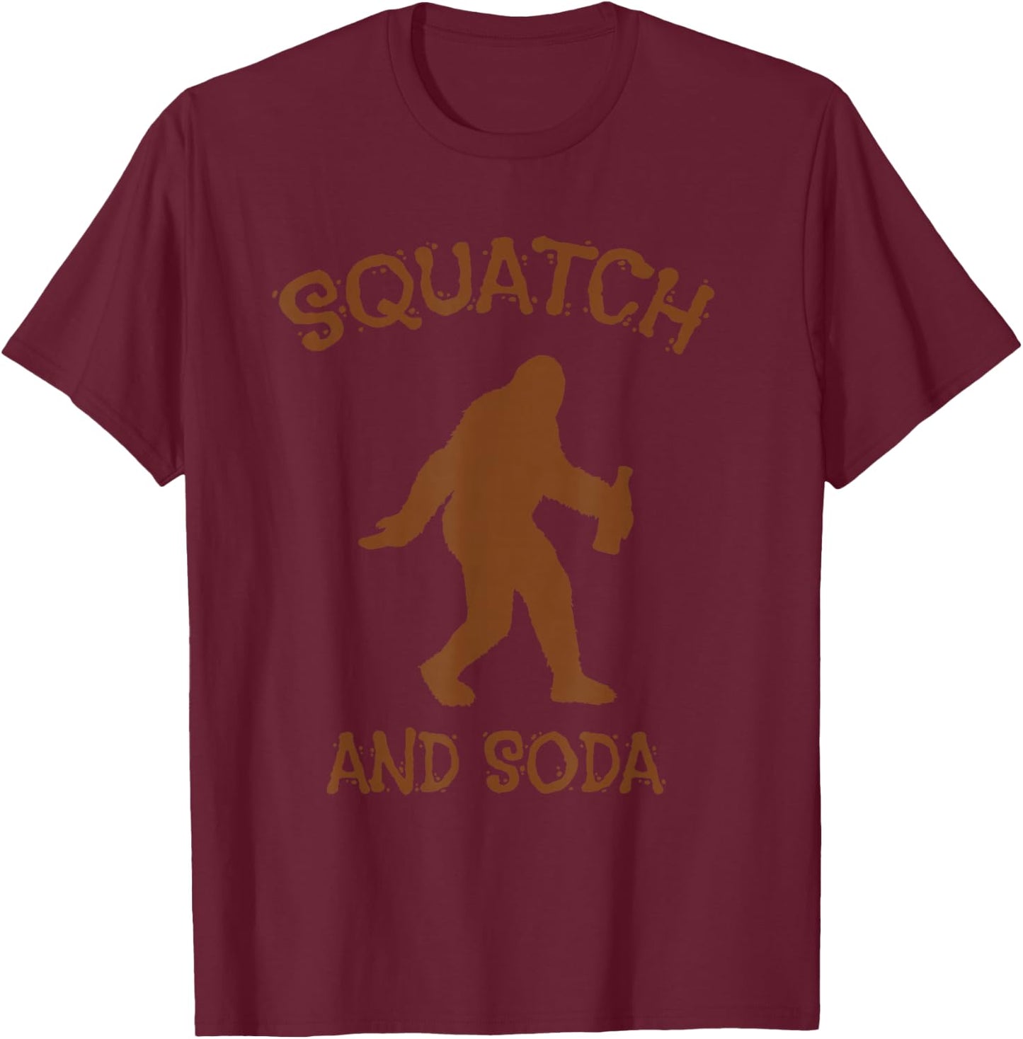 Squatch And Soda T-Shirt - T-Shirt | Maroon