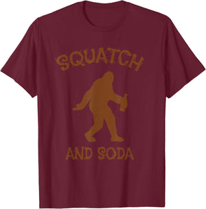 Squatch And Soda T-Shirt - T-Shirt | Maroon