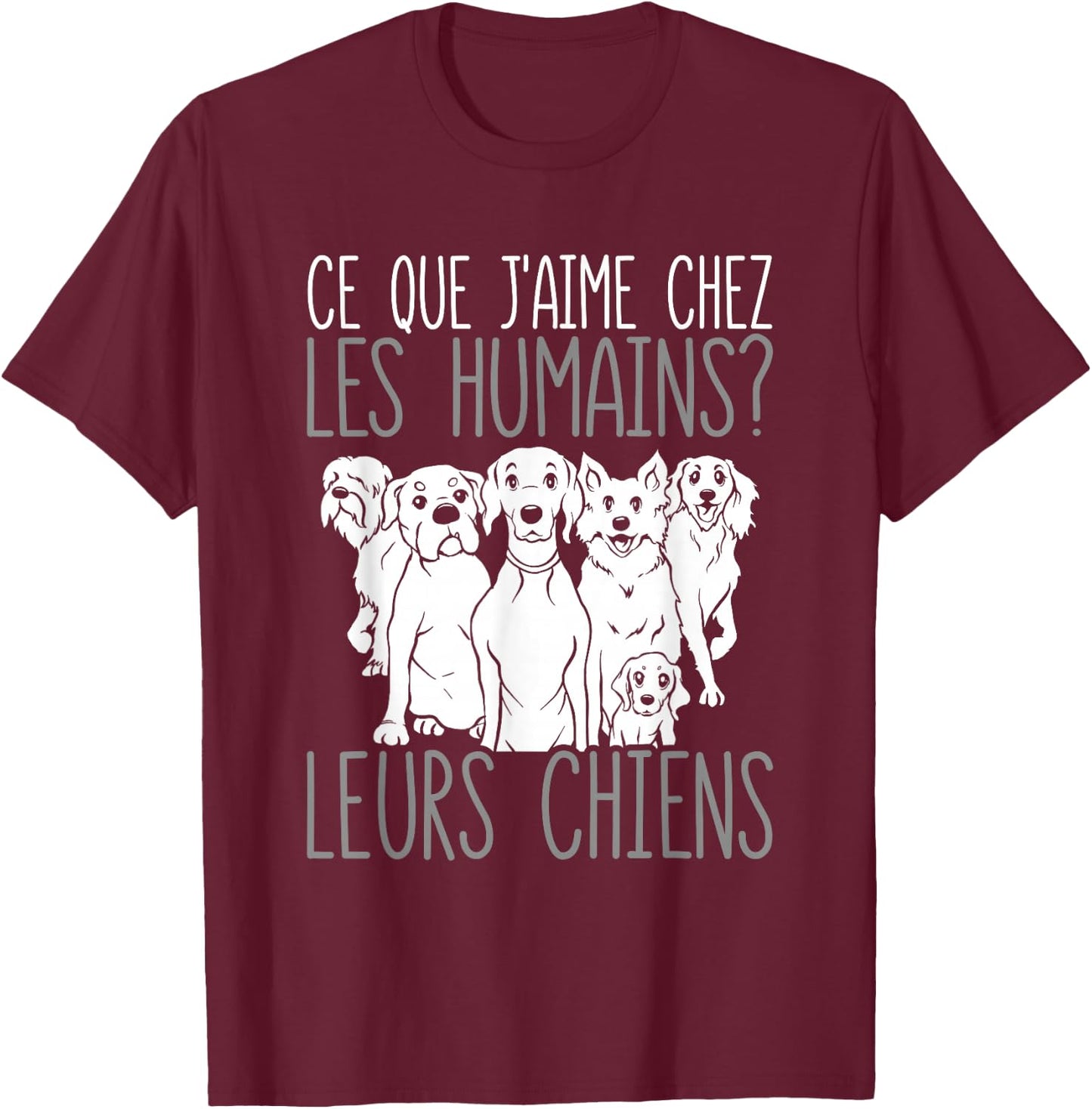 Dog Owner Their Dogs , Black, S T-Shirt - T-Shirt | Maroon