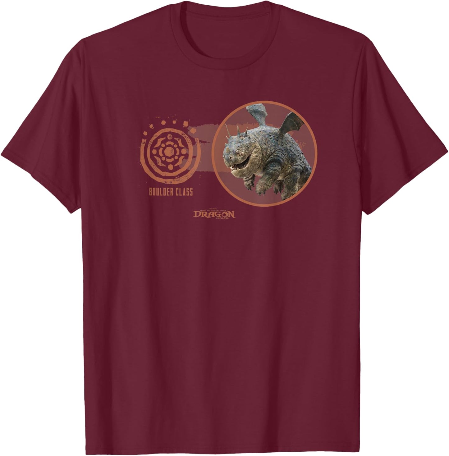 DreamWorks Dragons Gronckle Boulder Class T-Shirt - T-Shirt | Maroon