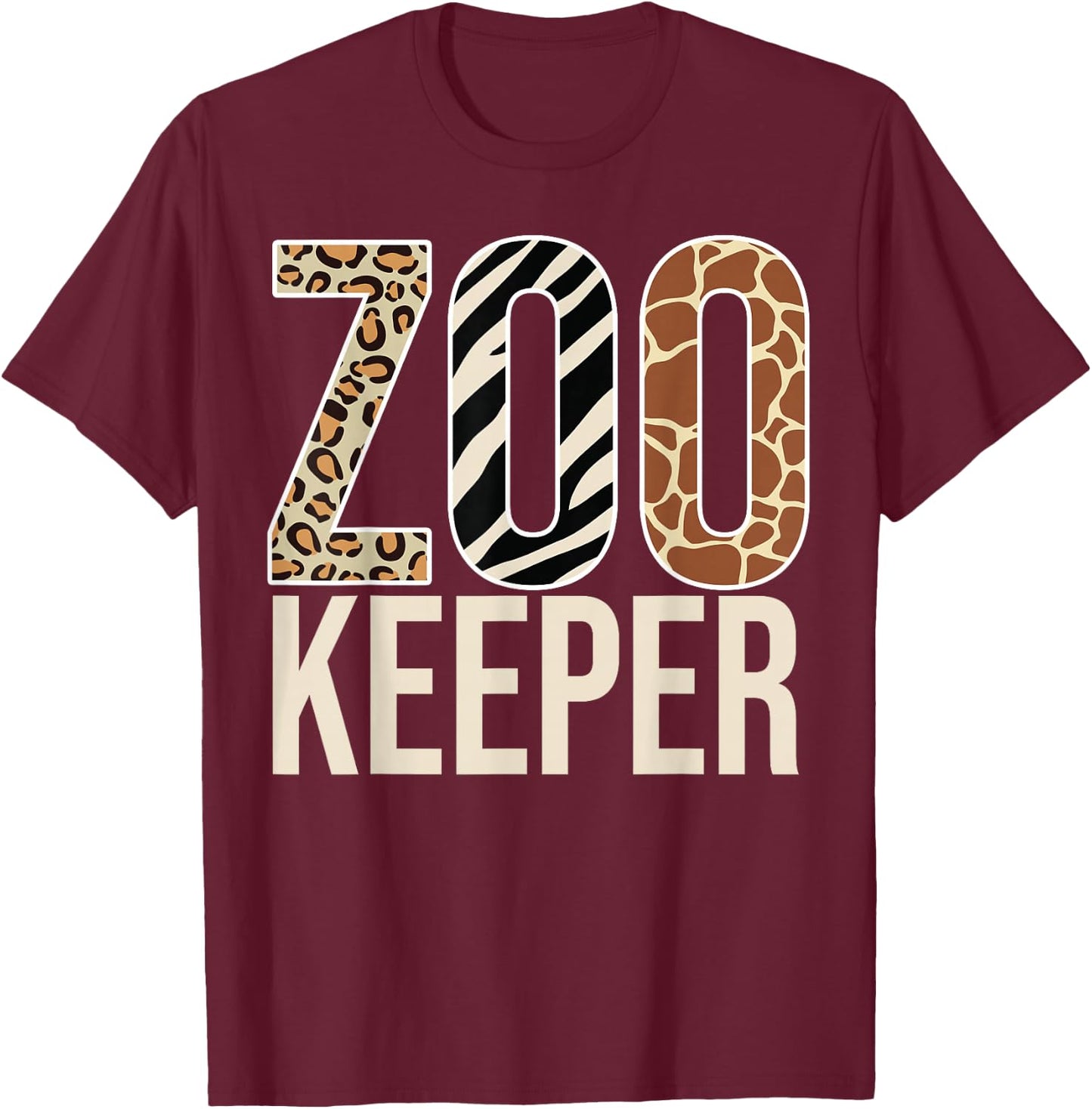Zookeeper Animals Zoo Wildlife Lover Safari Savanna Costume T-Shirt - T-Shirt | Maroon