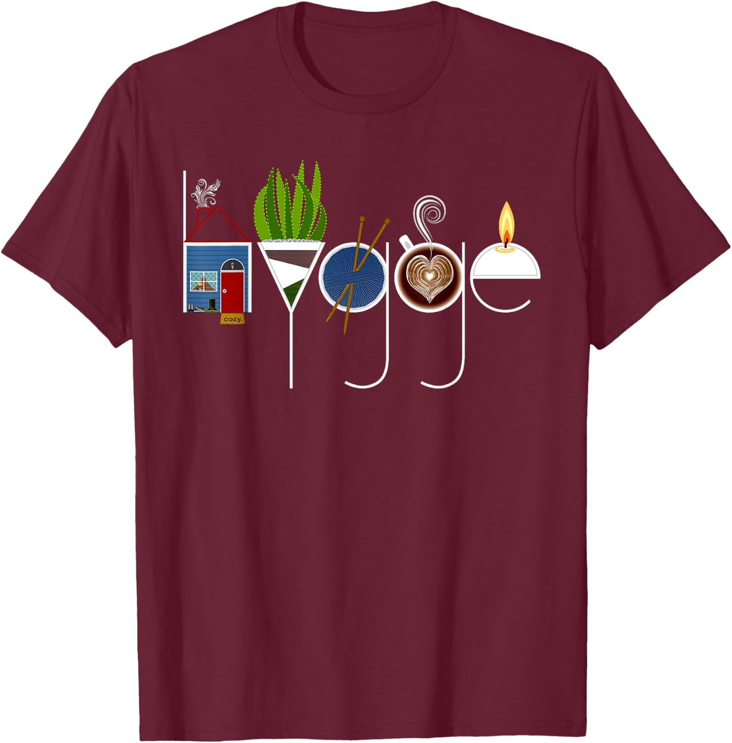 Hygge Home Ideas T-Shirt - T-Shirt | Maroon