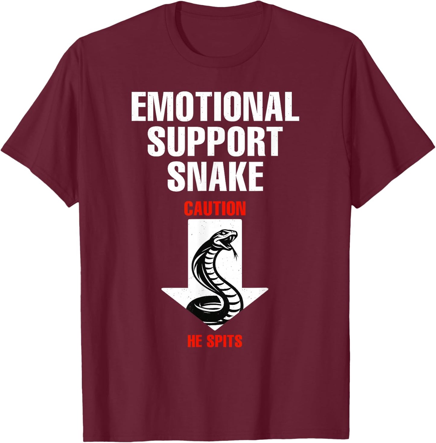 Emotional Support Snake Inappropriate Adult Humor Dirty Joke T-Shirt - T-Shirt | Maroon