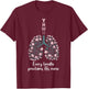 YHWH Every Breathe Proclaims His Name Floral Lung T-Shirt - T-Shirt | Maroon
