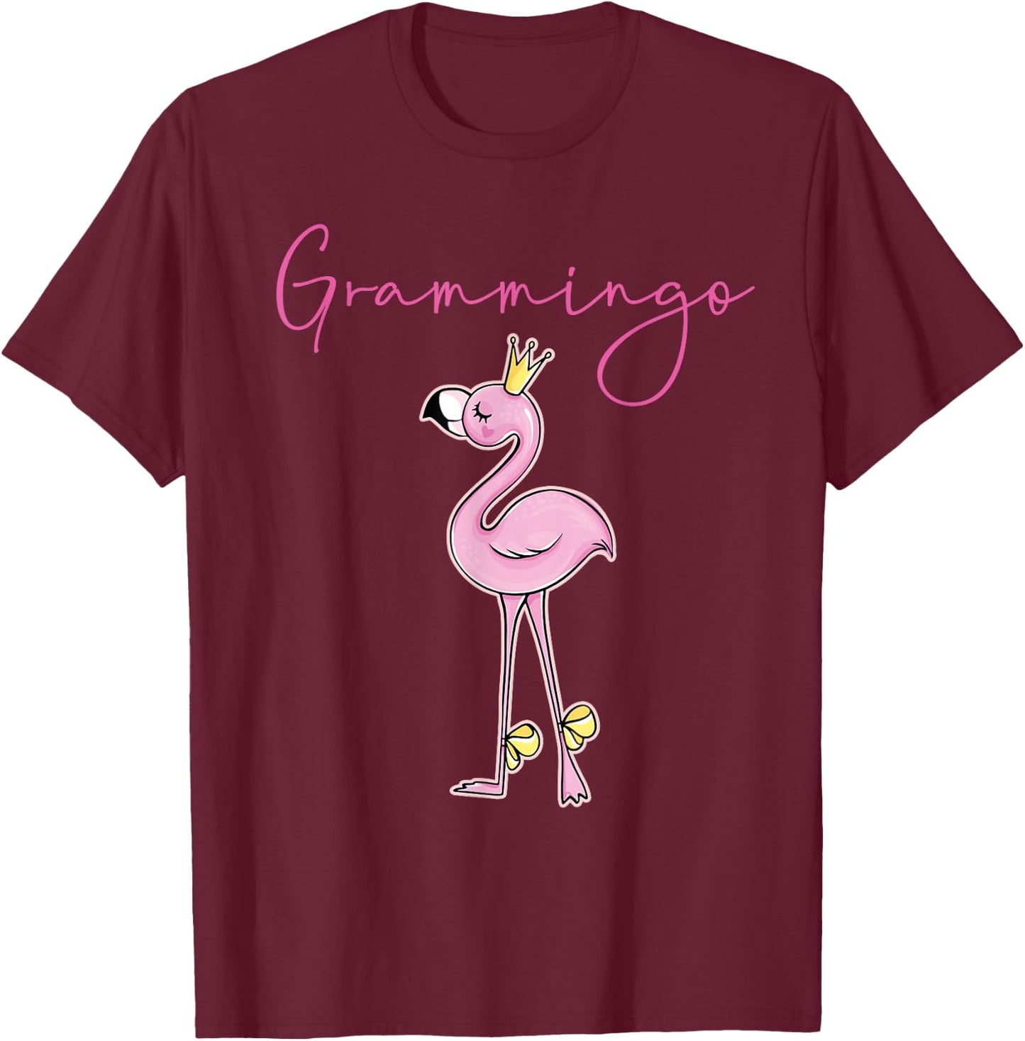 Grammingo Flamingo Grandma Grammie Pink T-Shirt - T-Shirt | Maroon