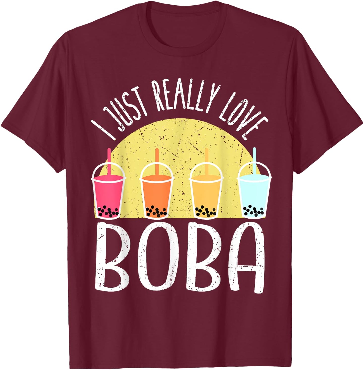 I Just Really Love Boba Japanese Kawaii Anime KIDS Gifts T-Shirt - T-Shirt | Maroon