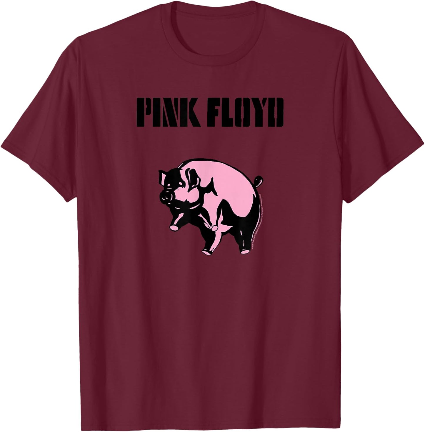 Pink Floyd Animals Flying Pig T-Shirt - T-Shirt | Maroon