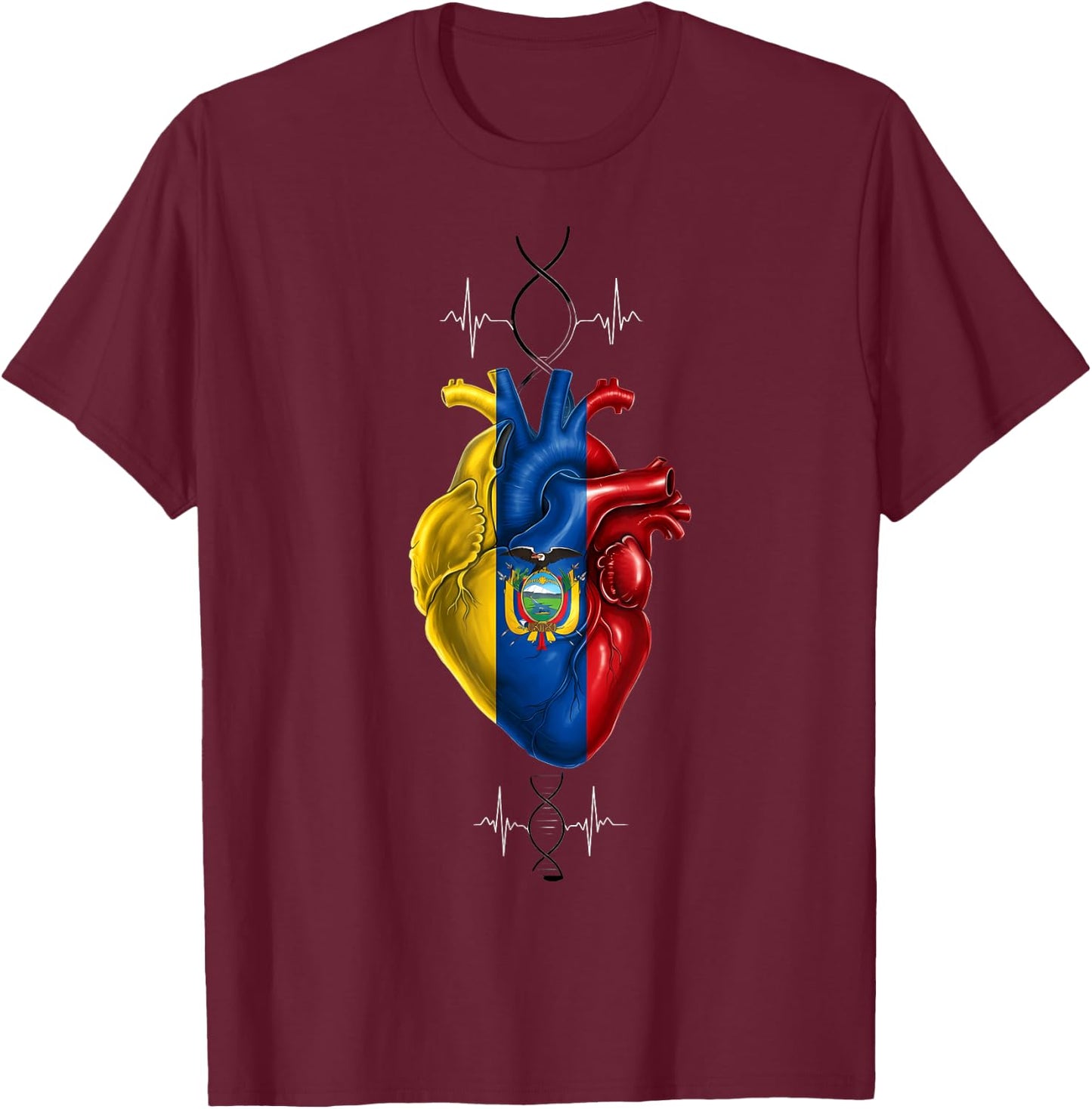 Ecuador Flag Ecuadorian Pride T-Shirt - T-Shirt | Maroon