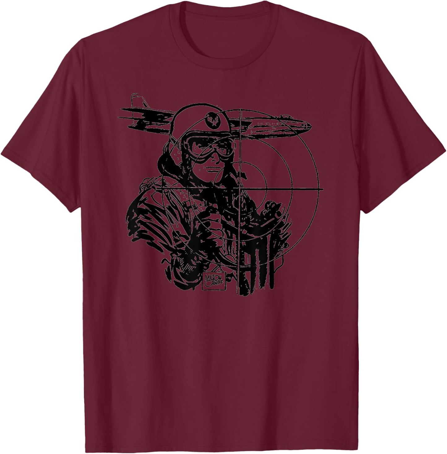 WW2 Vintage WWII Military Pilot Shirt-World War 2 Bomber T-Shirt - T-Shirt | Maroon