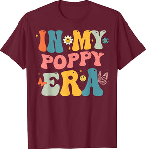 Retro Groovy In My Poppy Era Father's Day T-Shirt - T-Shirt | Maroon