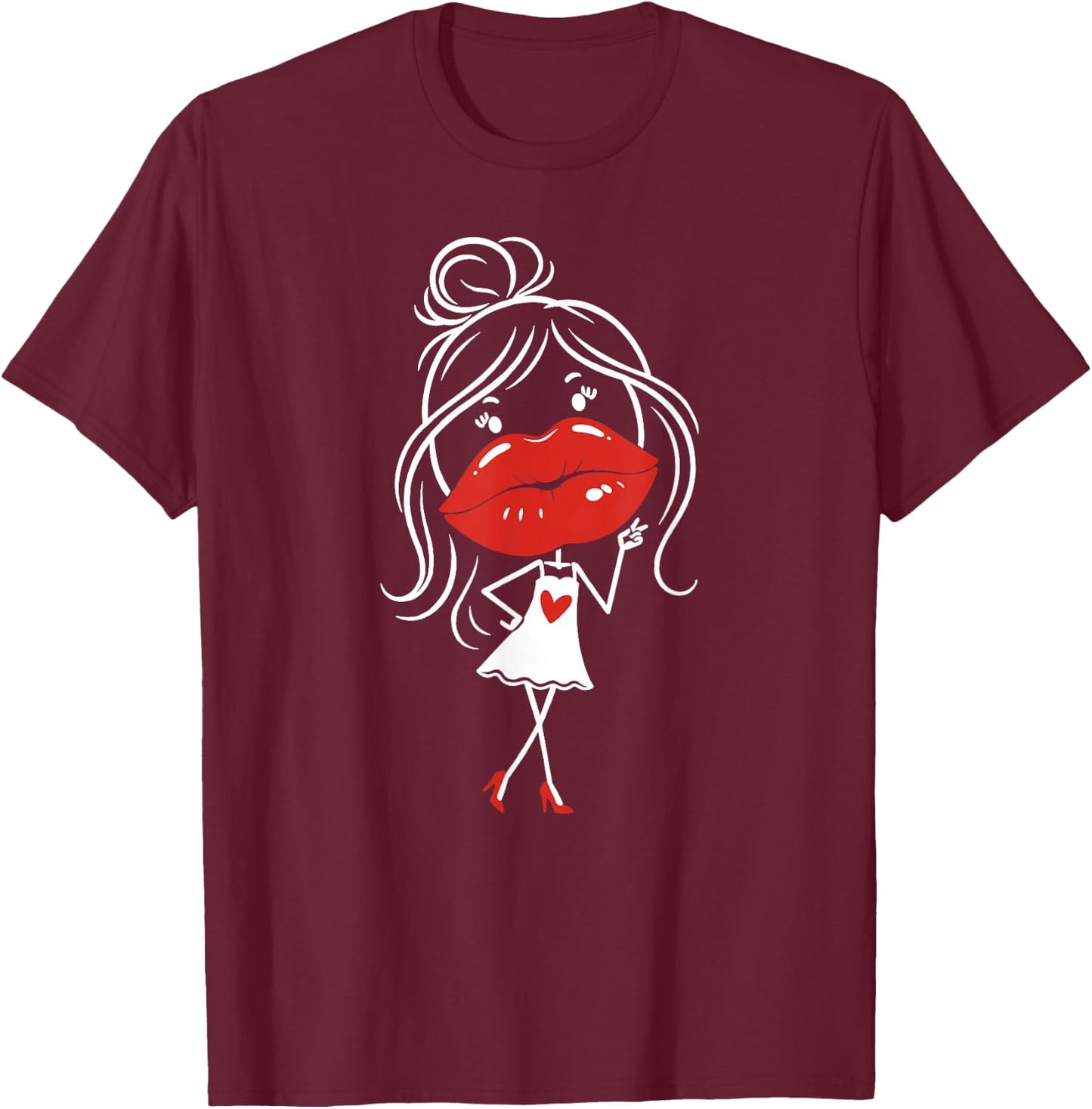 Lip Filler Injection Funny Sarcastic Beauty Glam Girl Red T-Shirt - T-Shirt | Maroon