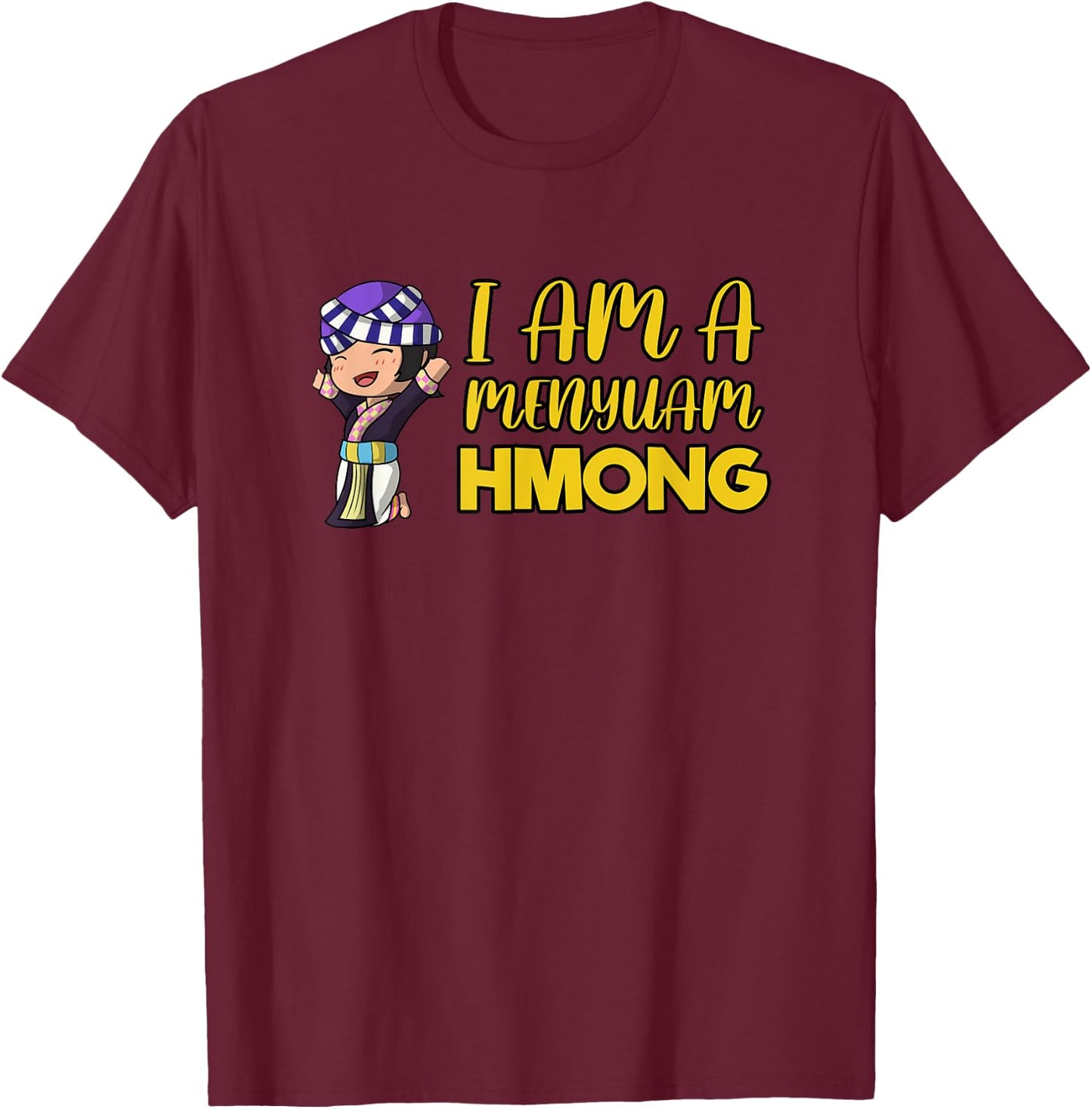 Hmong Miao Proud Traditional Girl Woman Hmoob Ethnic Sisters T-Shirt - T-Shirt | Maroon