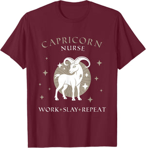 Funny Nurse Birthday Capricorn Zodiac Sign , Men T-Shirt - T-Shirt | Maroon