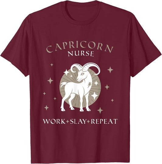 Funny Nurse Birthday Capricorn Zodiac Sign , Men T-Shirt - T-Shirt | Maroon