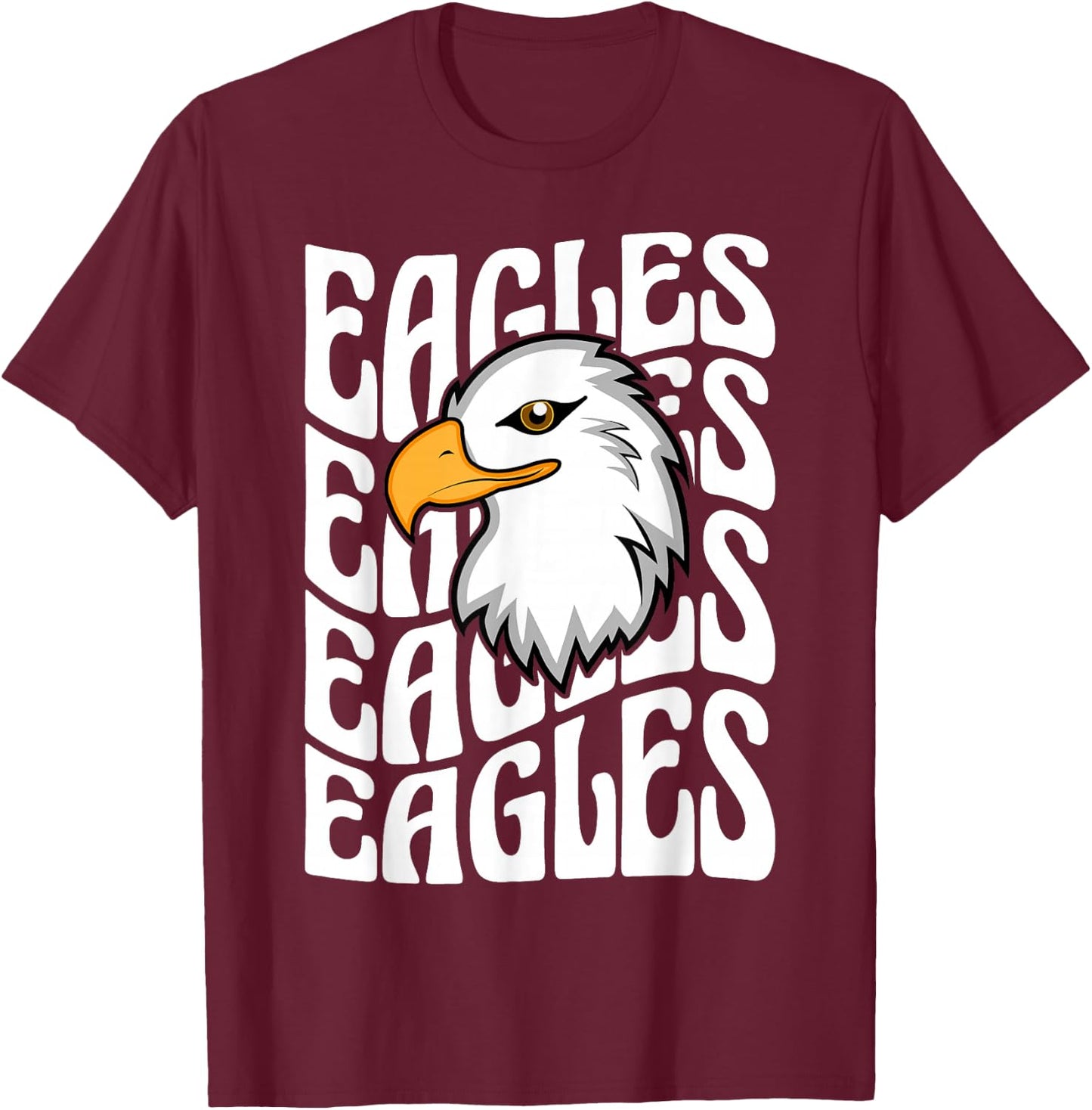 Eagles School Sports Fan Team Spirit Teacher Parent Student T-Shirt - T-Shirt | Maroon