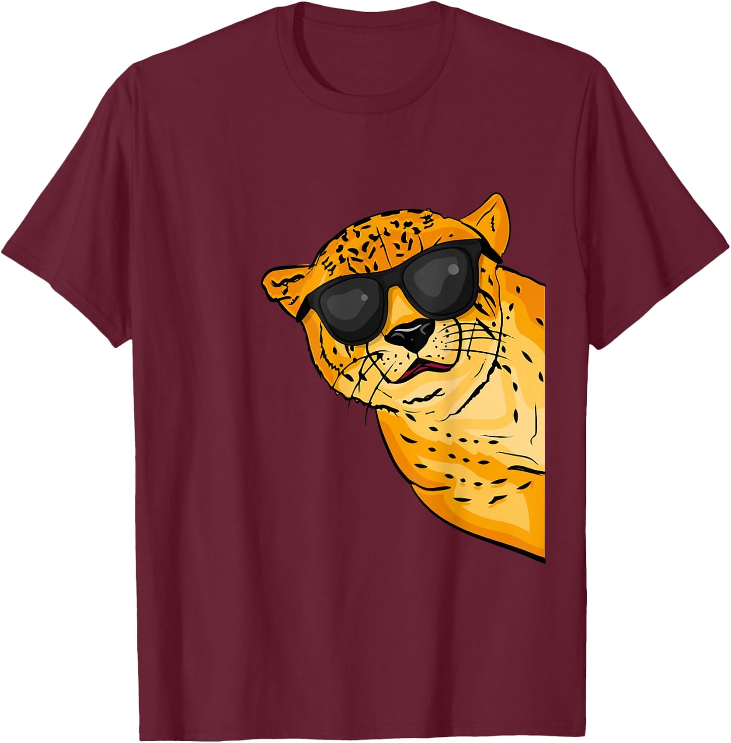 Cool Cheetah Lover Kids Sunglases Cheetah T-Shirt - T-Shirt | Maroon