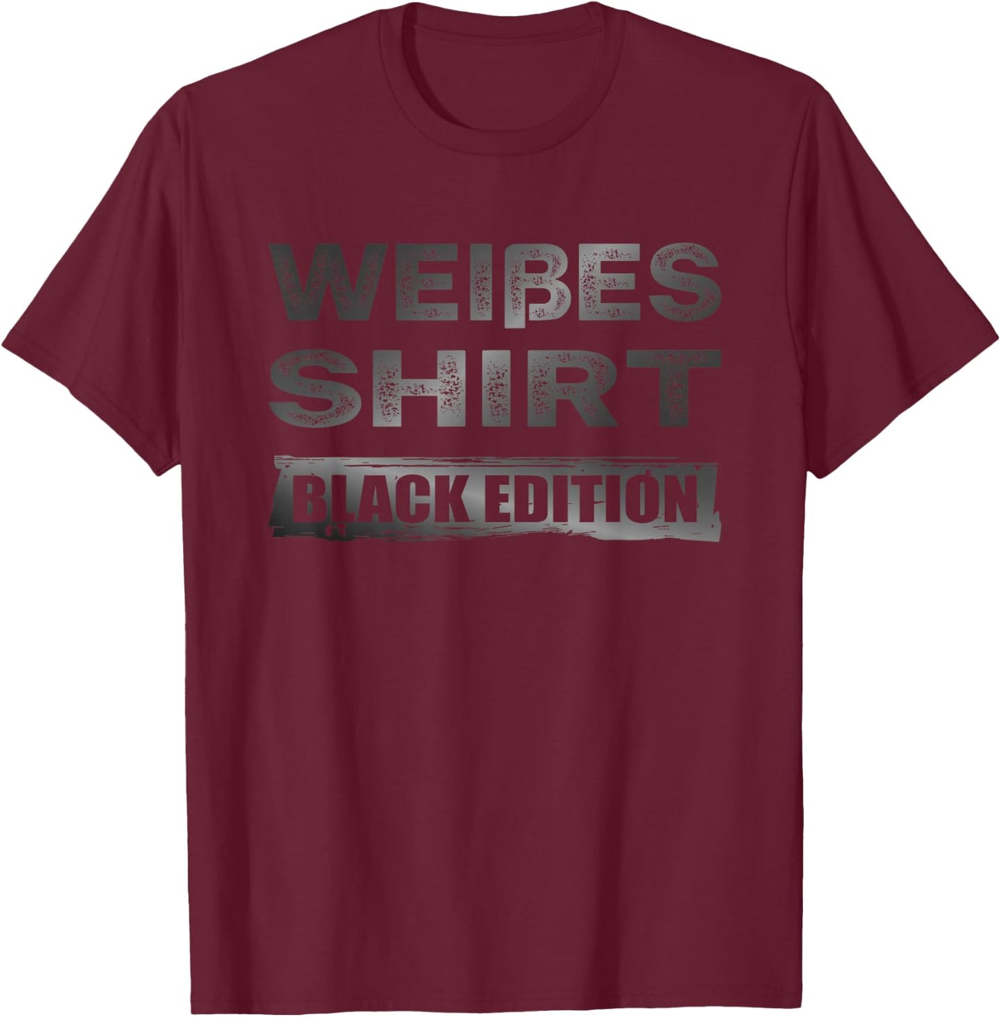 Sarcasm Black Edition: White , black T-Shirt - T-Shirt | Maroon