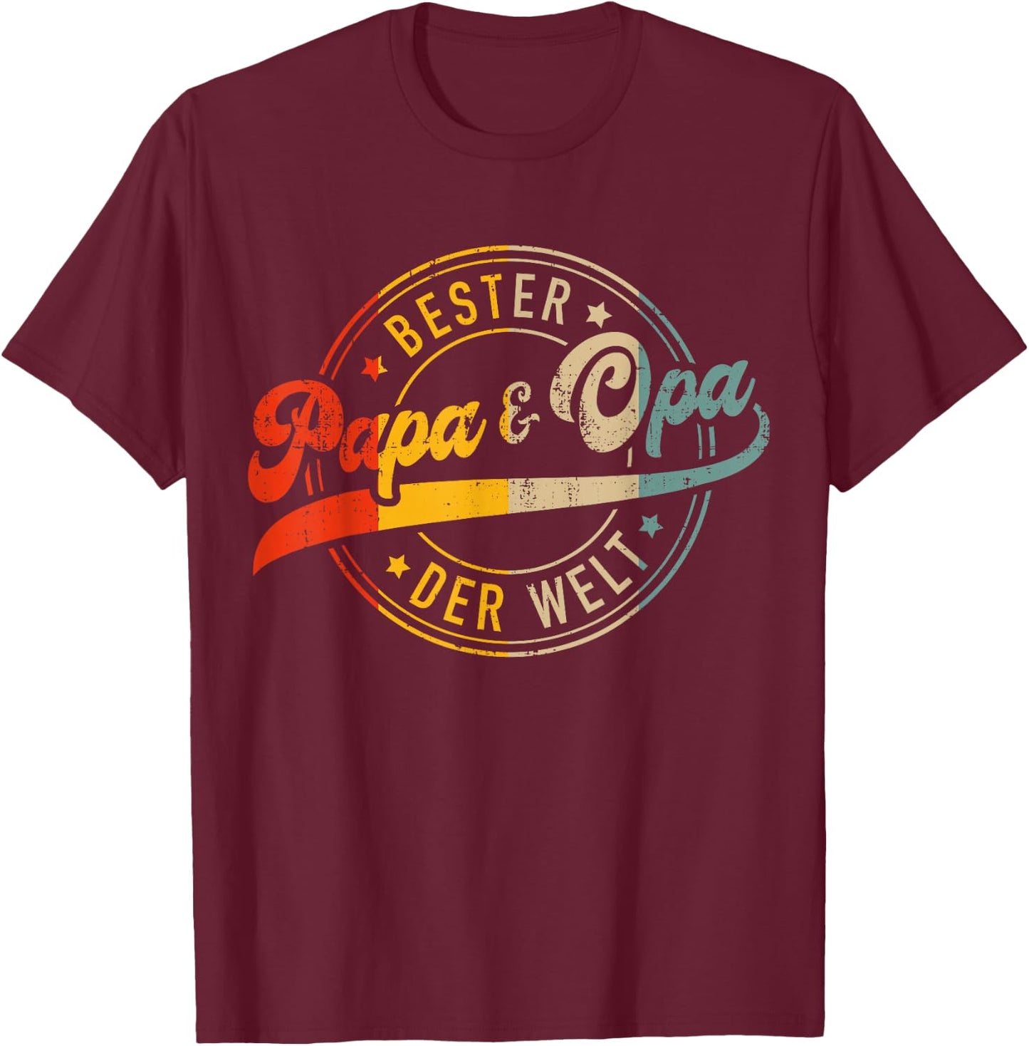 Bester Papa und Opa zum Vatertag, Geburtstag und Weihnachten T-Shirt - T-Shirt | Maroon