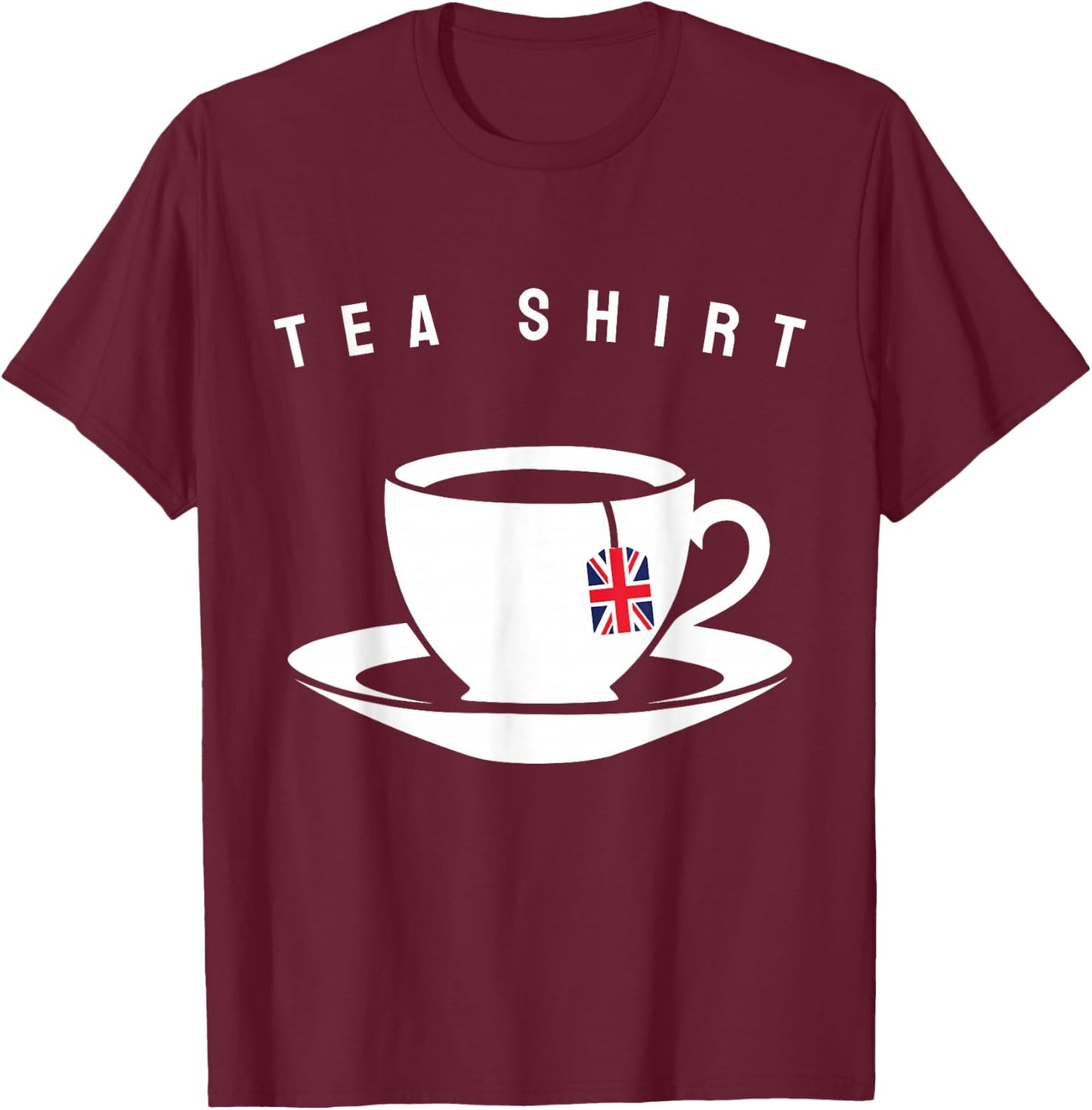 I Love English Tea UK Flag British Tea Lover Design T-Shirt - T-Shirt | Maroon
