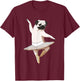 Funny Ballet Dancer Dog Ballerina Pug Men Women Girls Kids T-Shirt - T-Shirt | Maroon