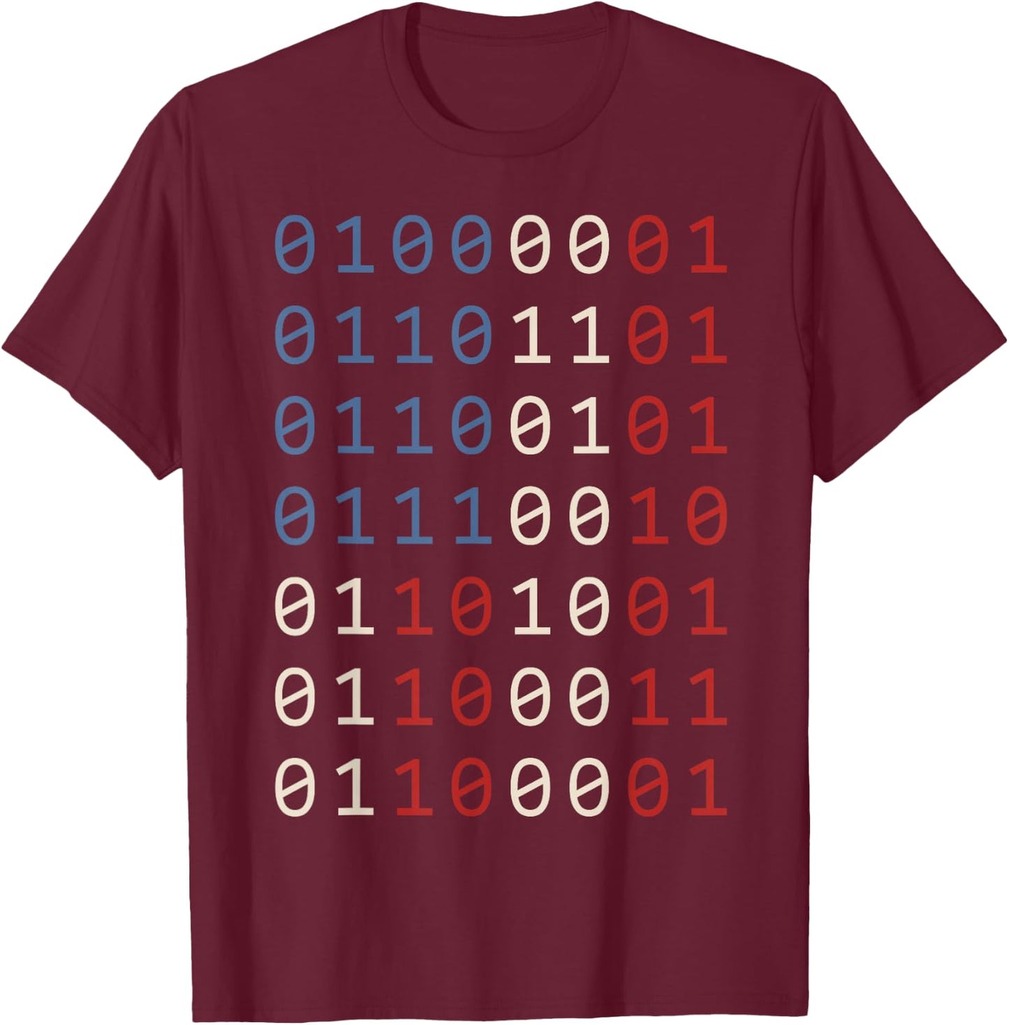 Patriotic Programmer Funny American Flag Software Developer T-Shirt - T-Shirt | Maroon