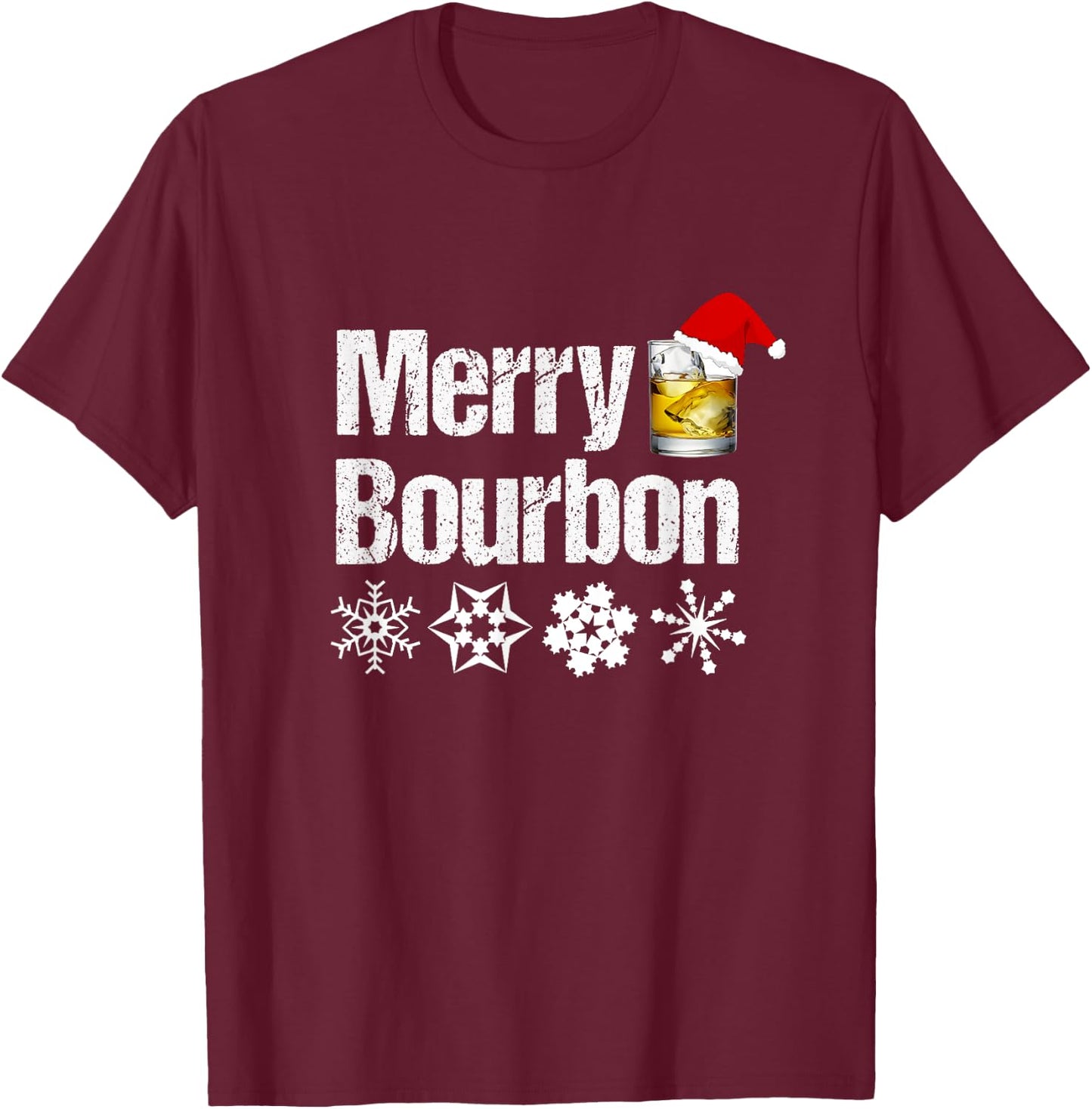 Bourbon Christmas Gift - Merry Bourbon T-Shirt - T-Shirt | Maroon