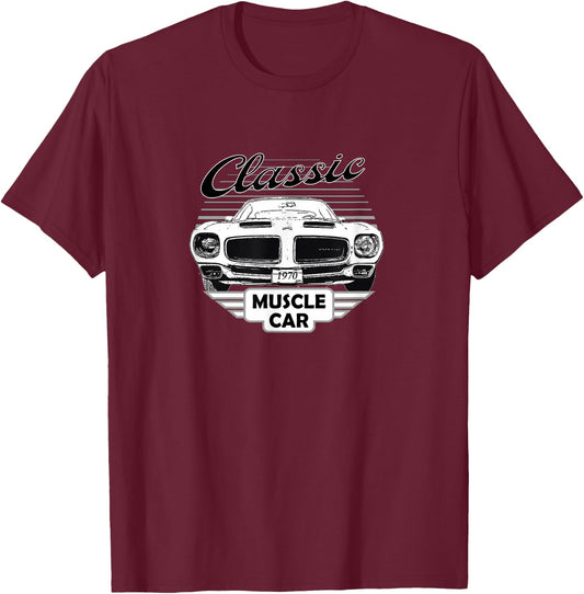 Firebird Classic American Muscle Car 70s T-Shirt - T-Shirt | Maroon