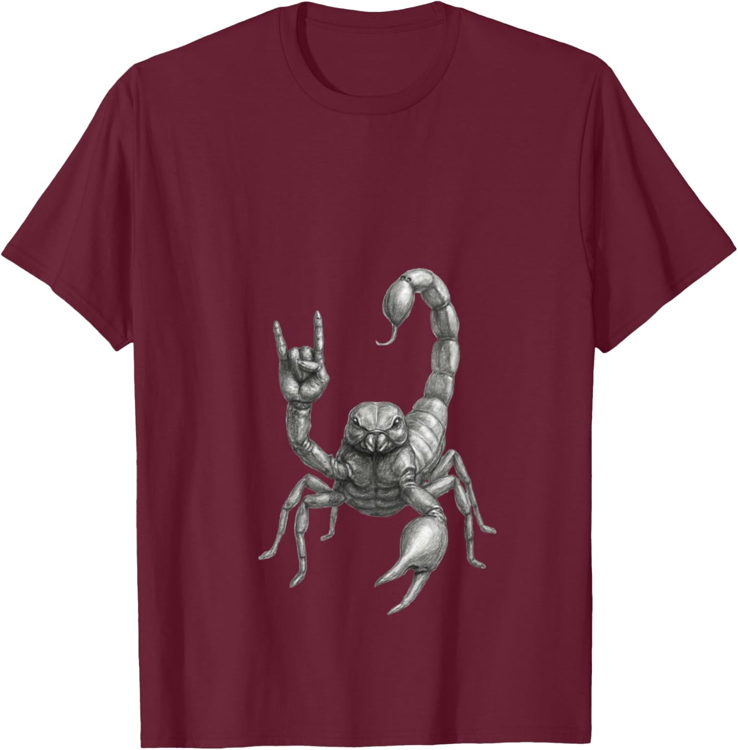 Scorpion Festival Band Cool Scorpion Retro Rock Music Lover V-Neck T-Shirt - T-Shirt | Maroon