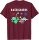 American Dinosaur Shirt, July 4th Patriot Dino Gift T-Shirt - T-Shirt | Maroon