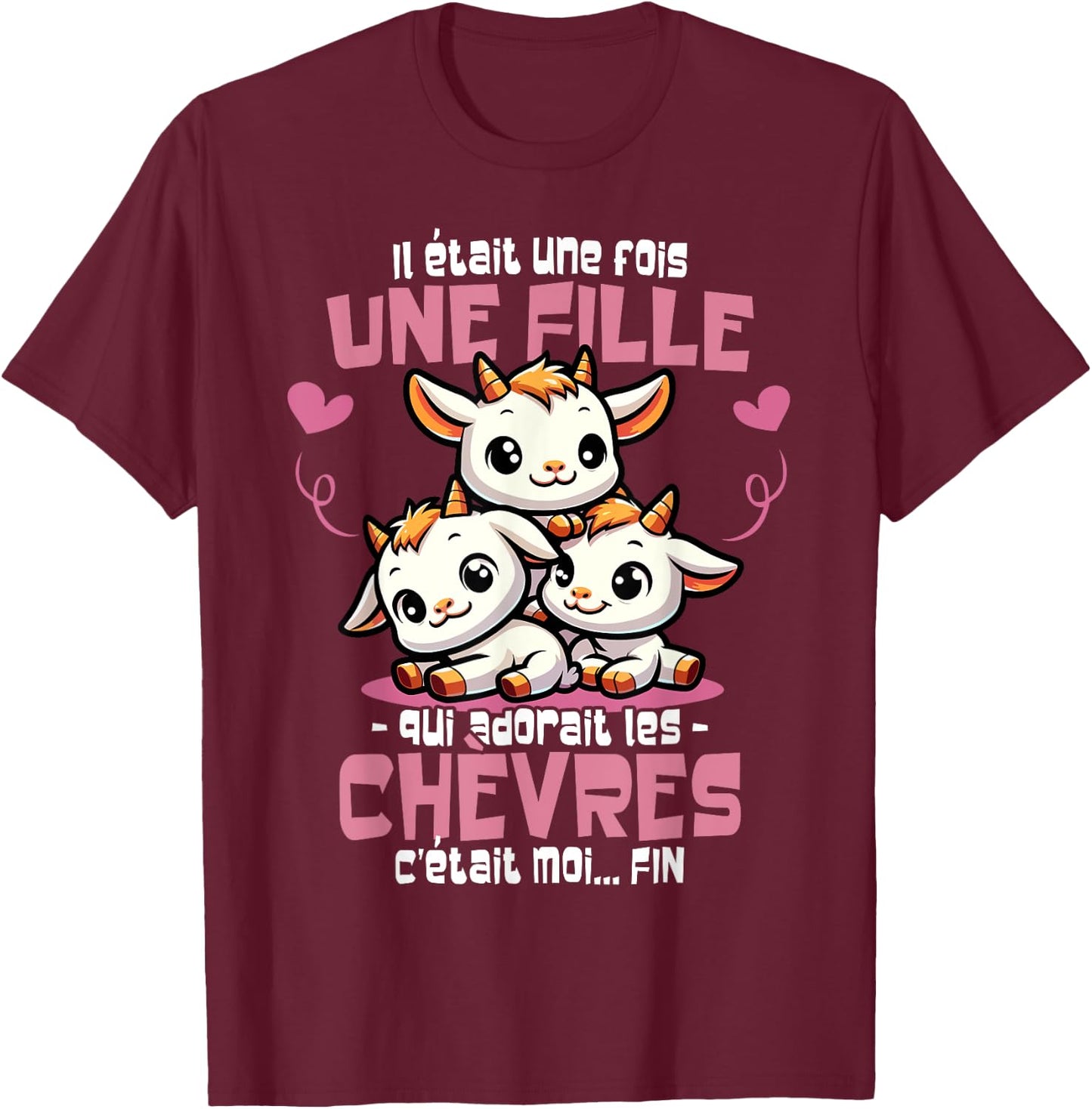 Goat was a Time Woman Girl Humour Goats , Black, S T-Shirt - T-Shirt | Maroon