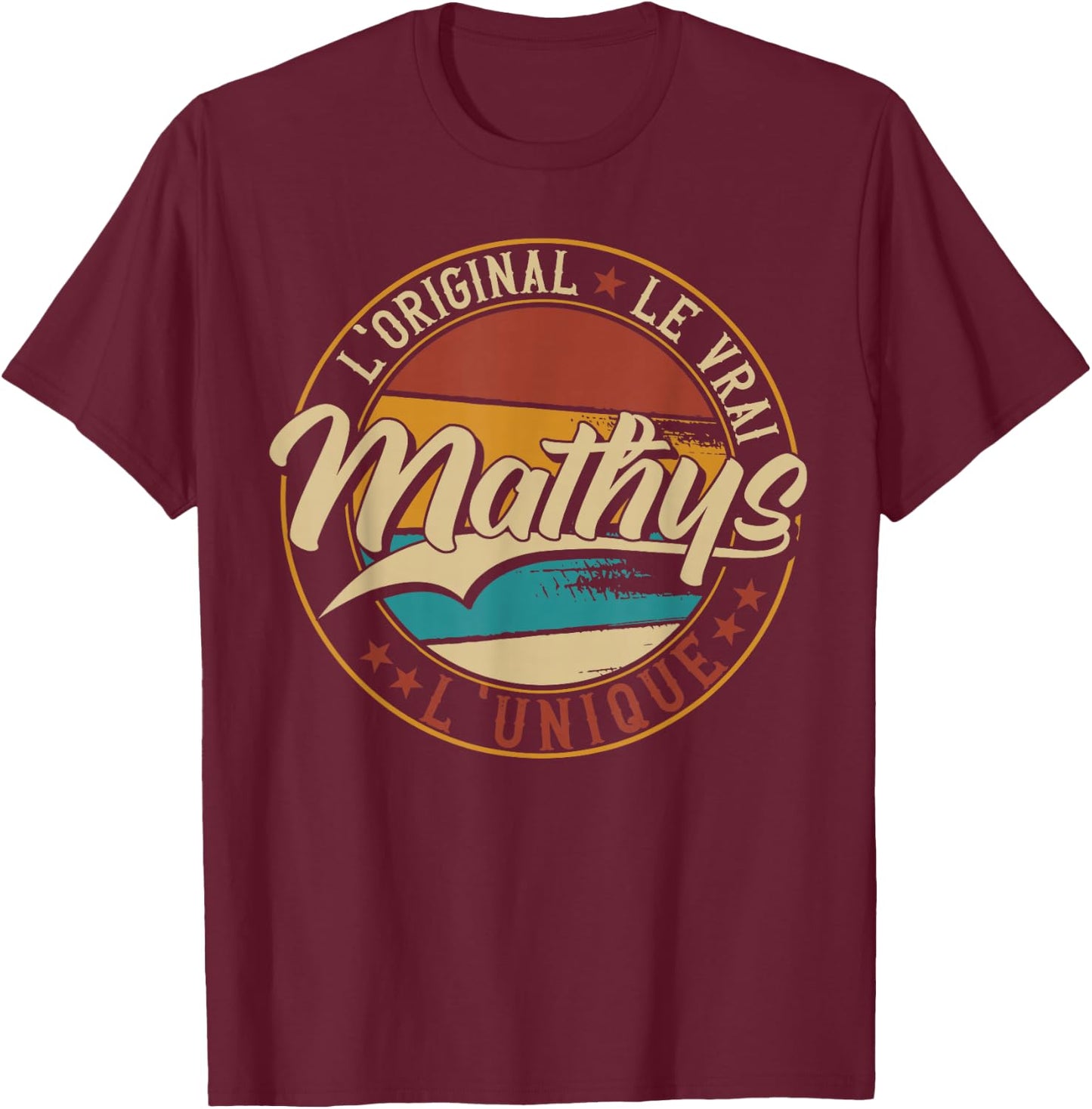 Mathys The Original The True The Unique Men & Boys , Black, S T-Shirt - T-Shirt | Maroon