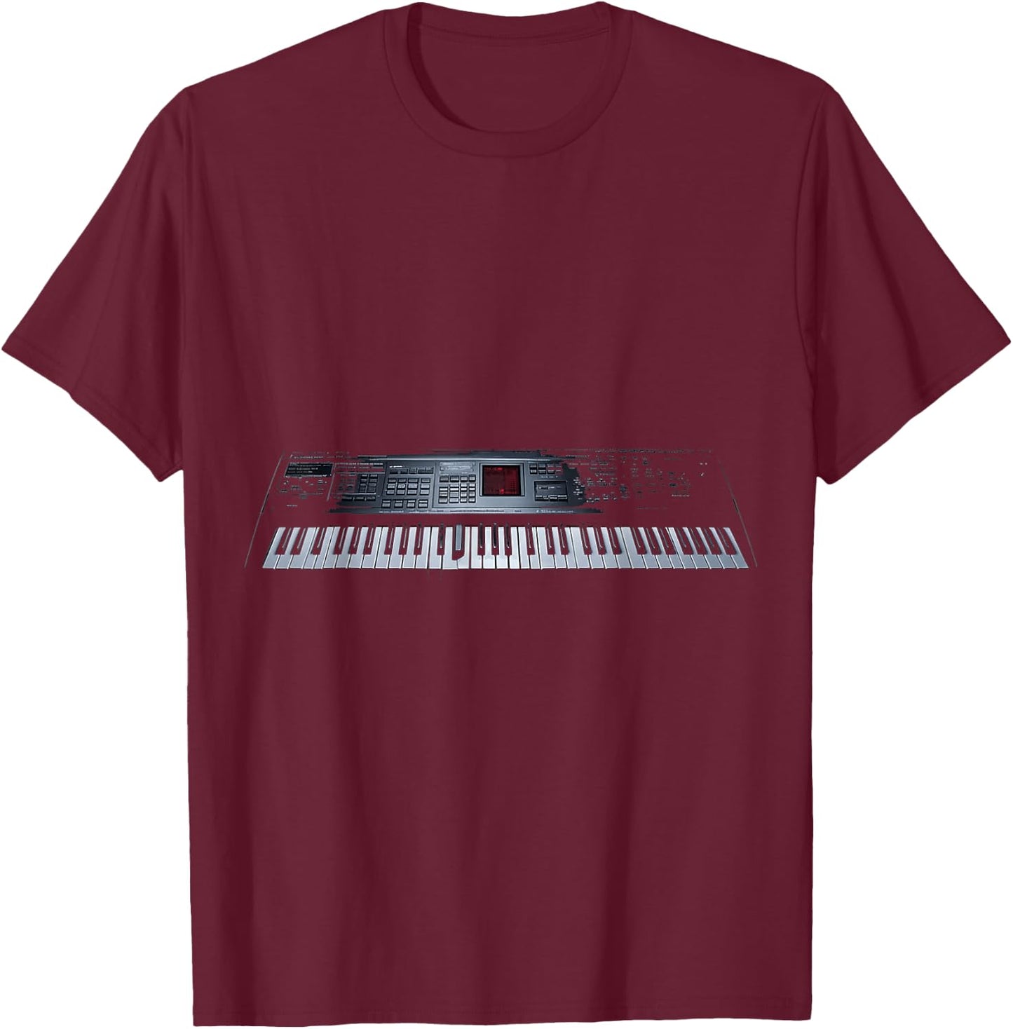 Keyboard Music Instrument Graphic Illustration Keyboard T-Shirt - T-Shirt | Maroon