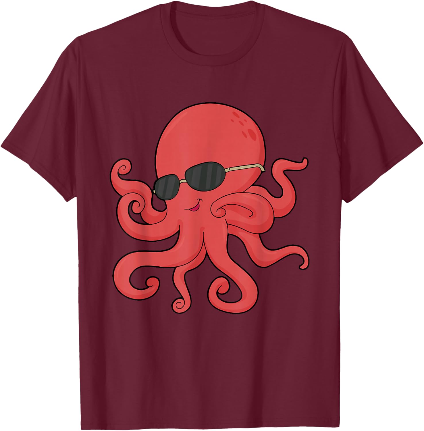 Octopus T Shirt Women Boys Girls Kids T-Shirt - T-Shirt | Maroon