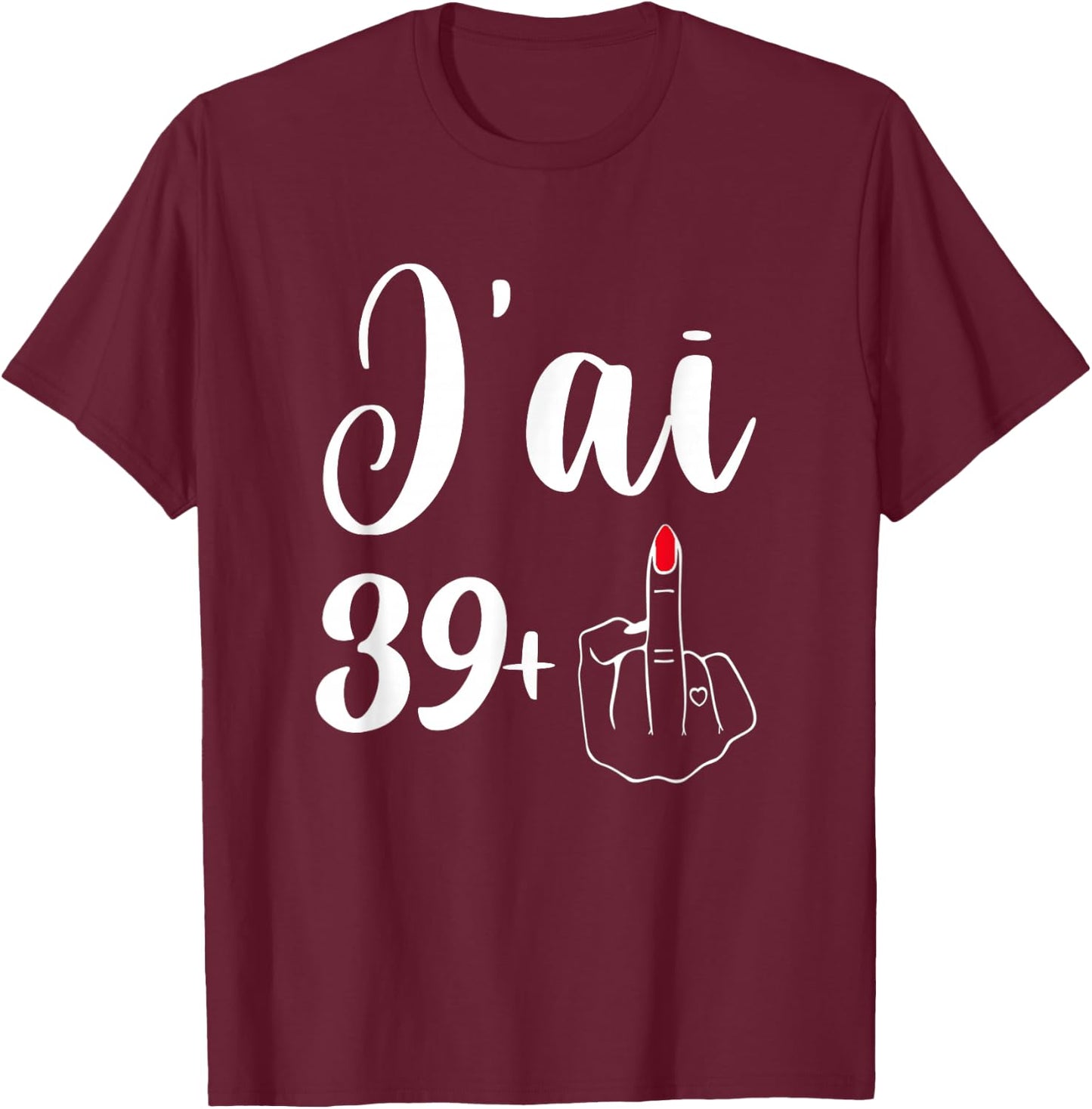 40th Birthday 40th Woman Funny Celebrating 40th Birthday , Black, S T-Shirt - T-Shirt | Maroon