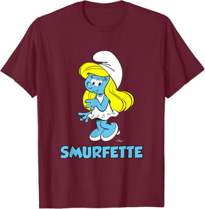 Smurfette The Smurfs , Black T-Shirt - T-Shirt | Maroon