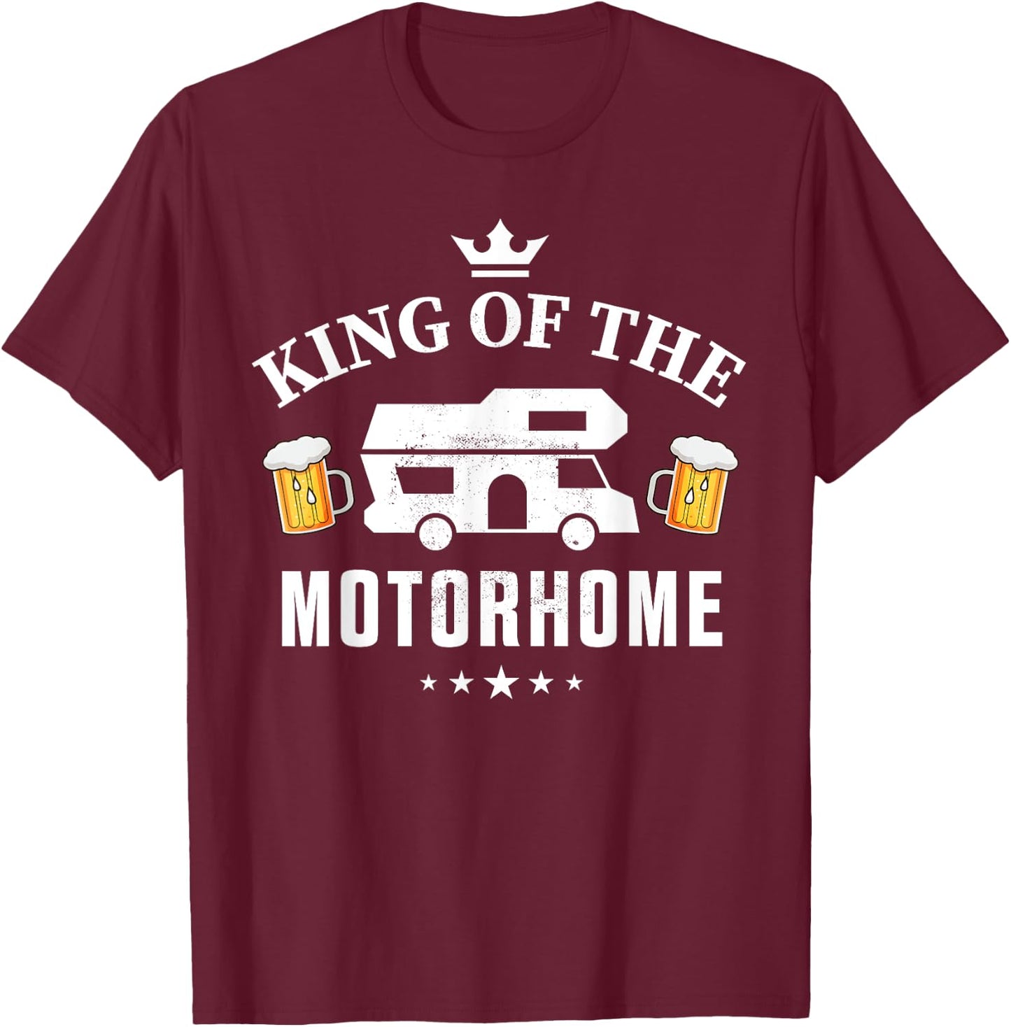 King of the Motorhome Gift Camping enthusiastic Husband T-Shirt - T-Shirt | Maroon