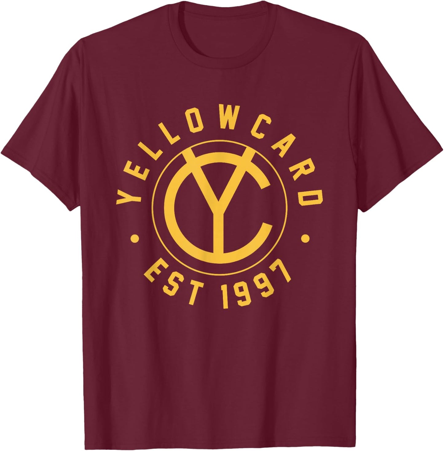 Yellowcard Yellow Logo , Men's -Adults Band , Short Sleeve, Small, Yellow T-Shirt - T-Shirt | Maroon