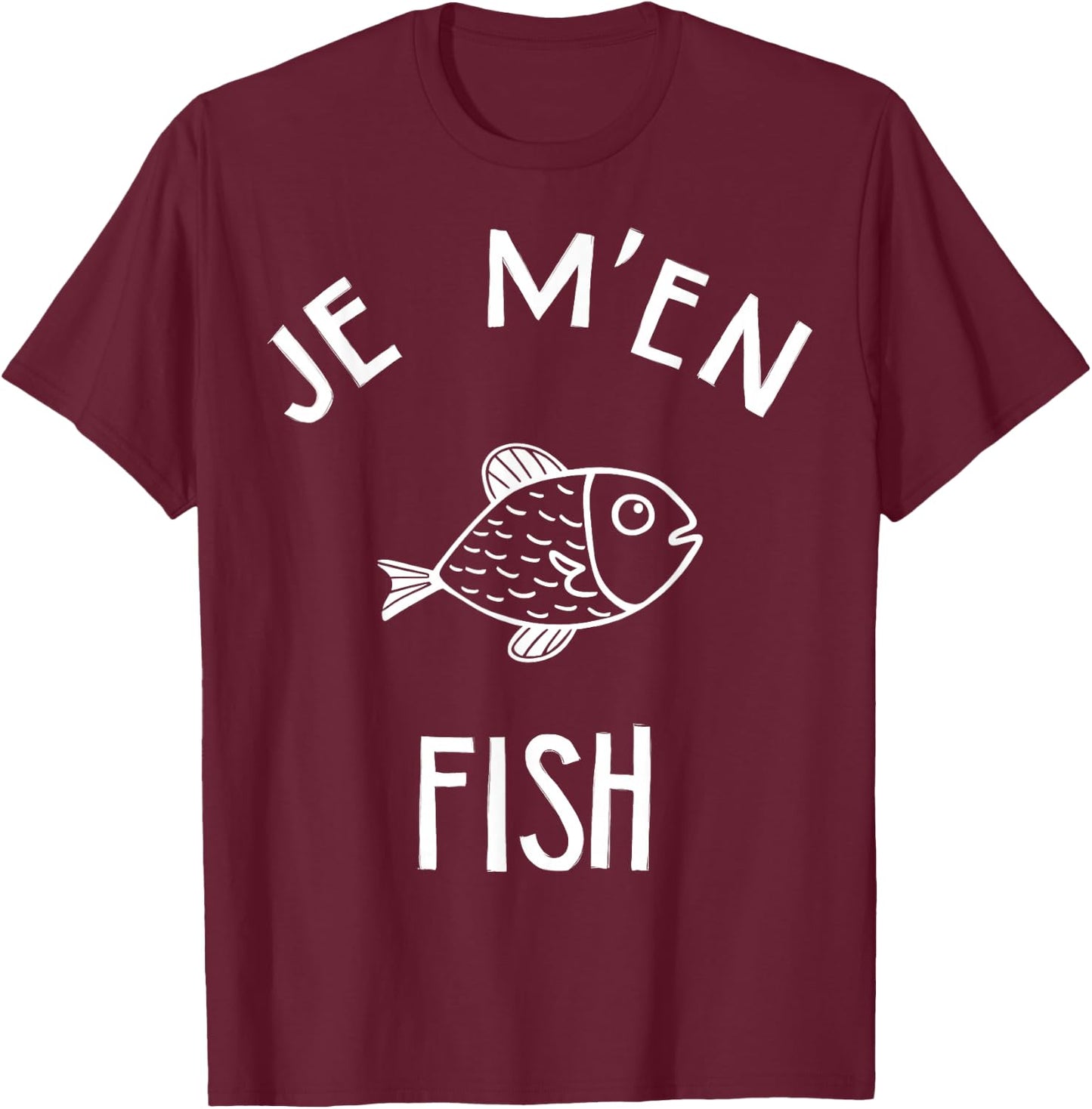 Je M'en Fish , Black, S T-Shirt - T-Shirt | Maroon