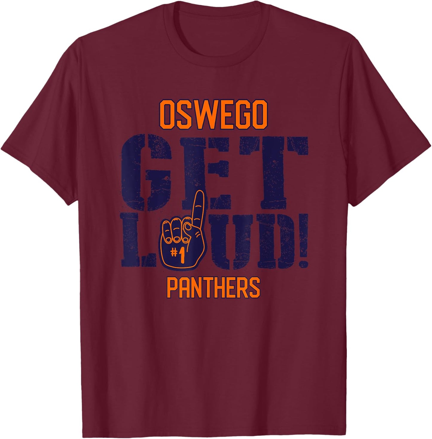 Oswego High School GET LOUD Panthers T-Shirt - T-Shirt | Maroon