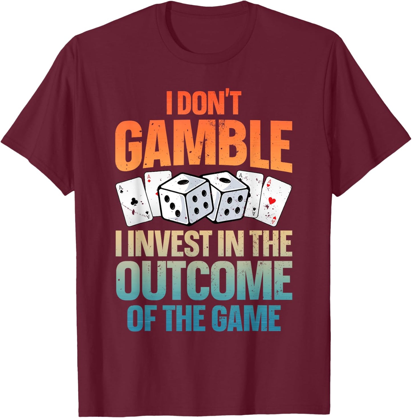 Funny Gambling Art Women Casino Poker Player Gambler T-Shirt - T-Shirt | Maroon