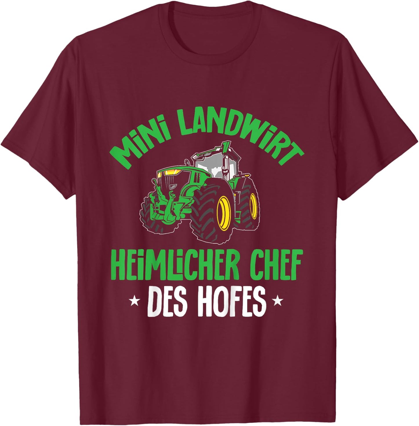 Kinder Mini Landwirt Heimlicher Chef Des Hofes Junge T-Shirt - T-Shirt | Maroon